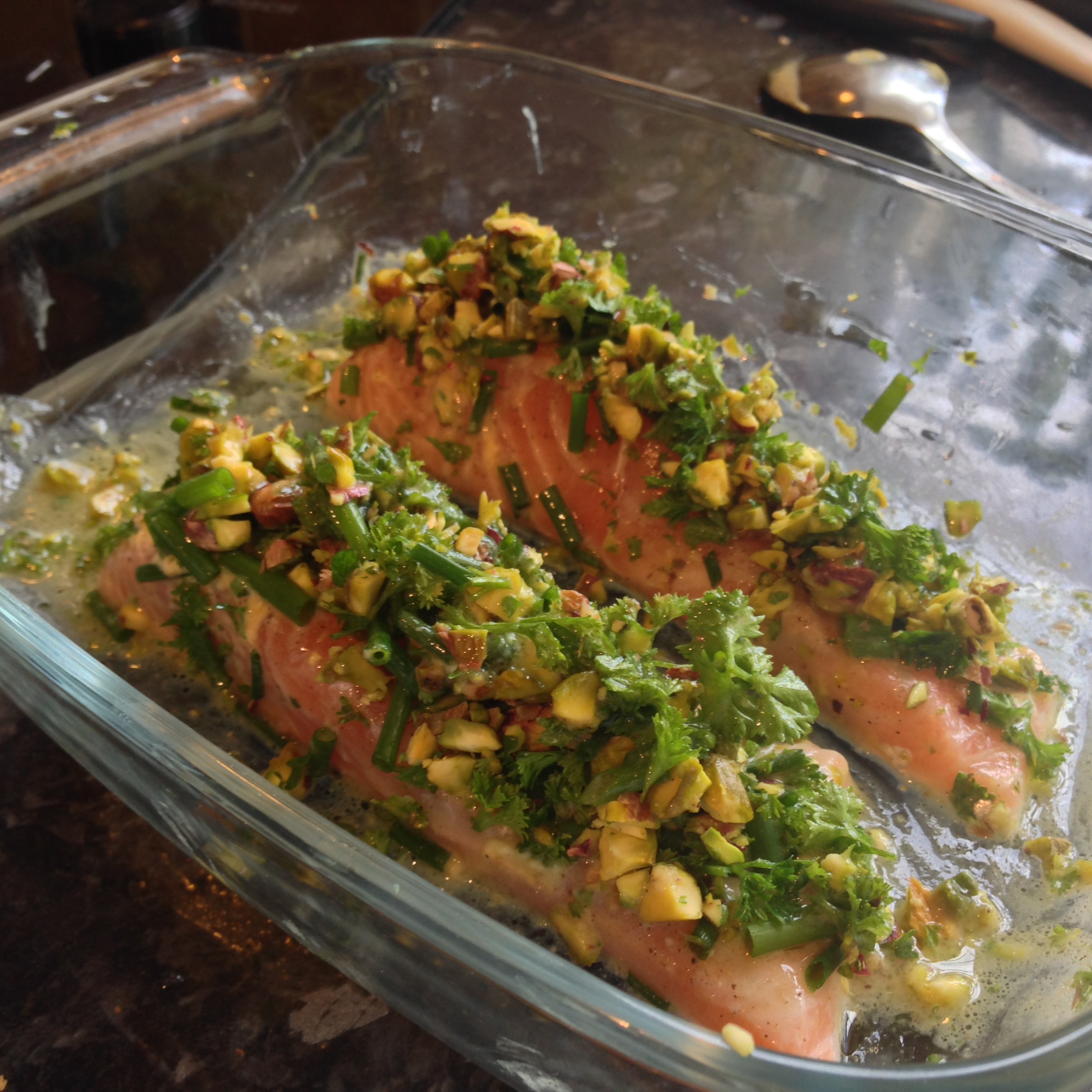 Honey Mustard Pistachio Crusted Salmon Recipe