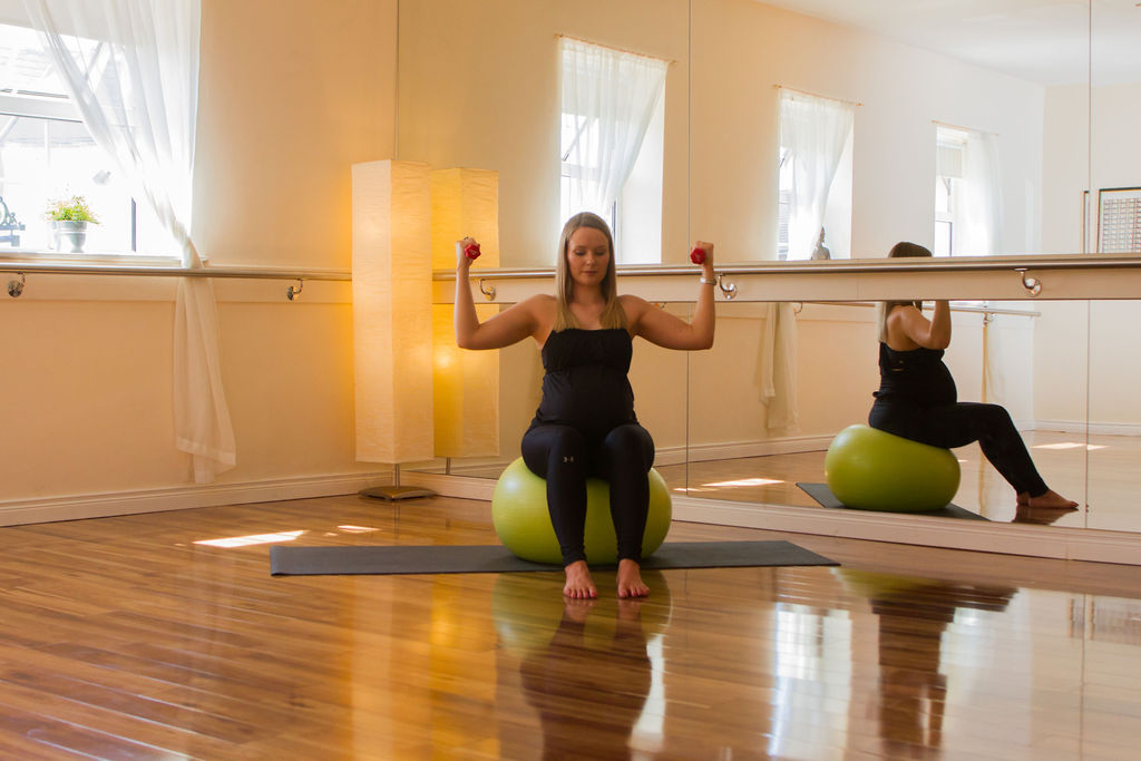 Pregnancy Pilates Series: Toned Barre Arms Workout with Dumbbells